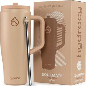 Hydracy Soulmate 40 oz Tumbler with Handle and Flip Straw